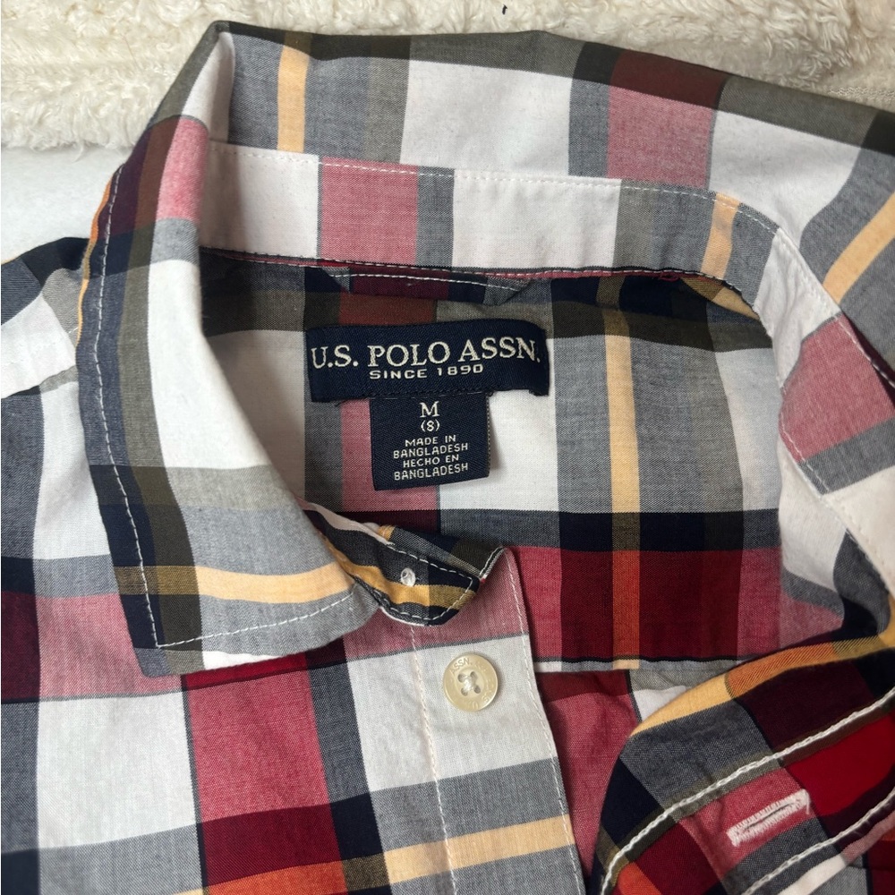 U.S. Polo Assn. kids !  Red and Black Plaid Shirt